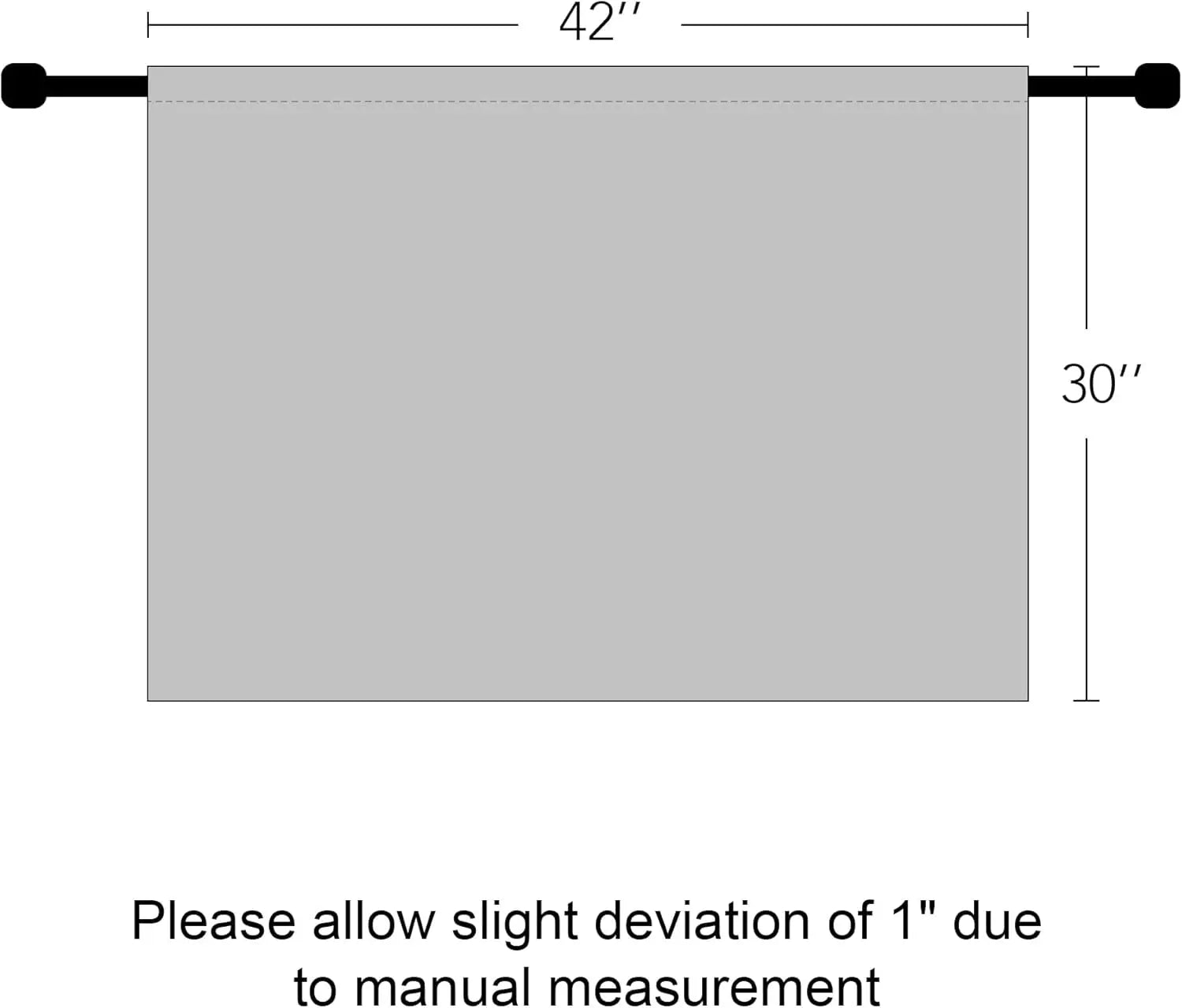 Short Blackout Curtains for Kitchen, Solid Half Window Treatment for Bedroom Energy Saving Privacy Shade for RV Camper Bathroom Basement, W42 X L30 Inches, Grey, 2 Panel Set