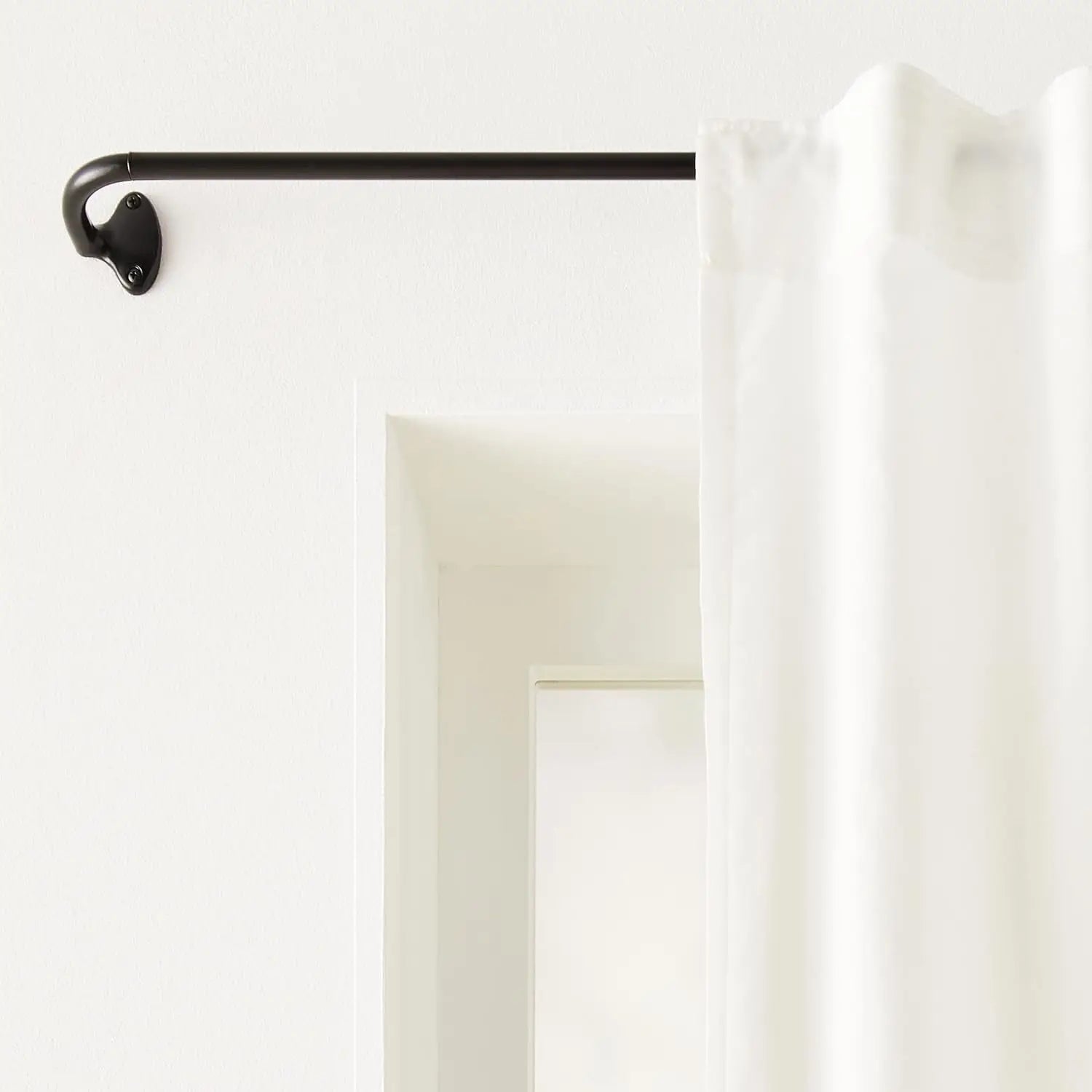 Adjustable Room Darkening Blackout Curtain Rod - 28" to 48", Black