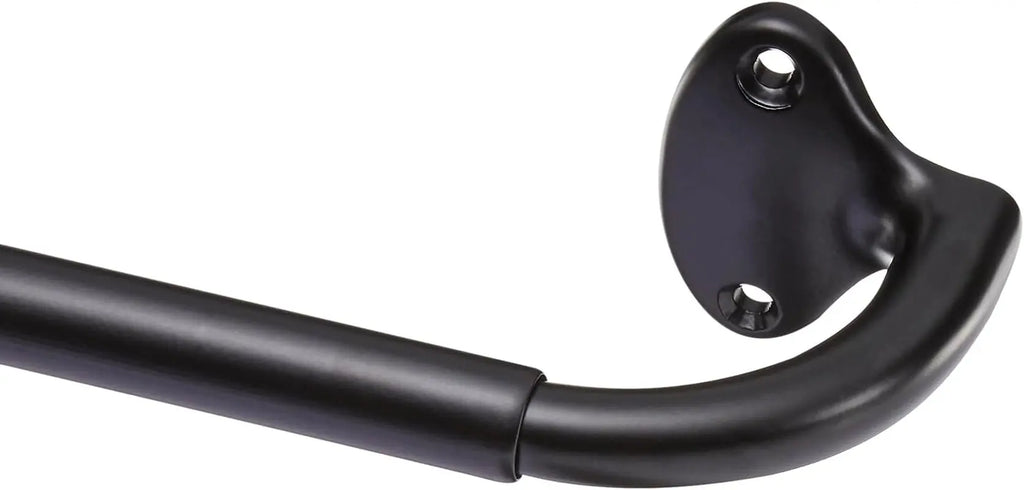Adjustable Room Darkening Blackout Curtain Rod - 28" to 48", Black