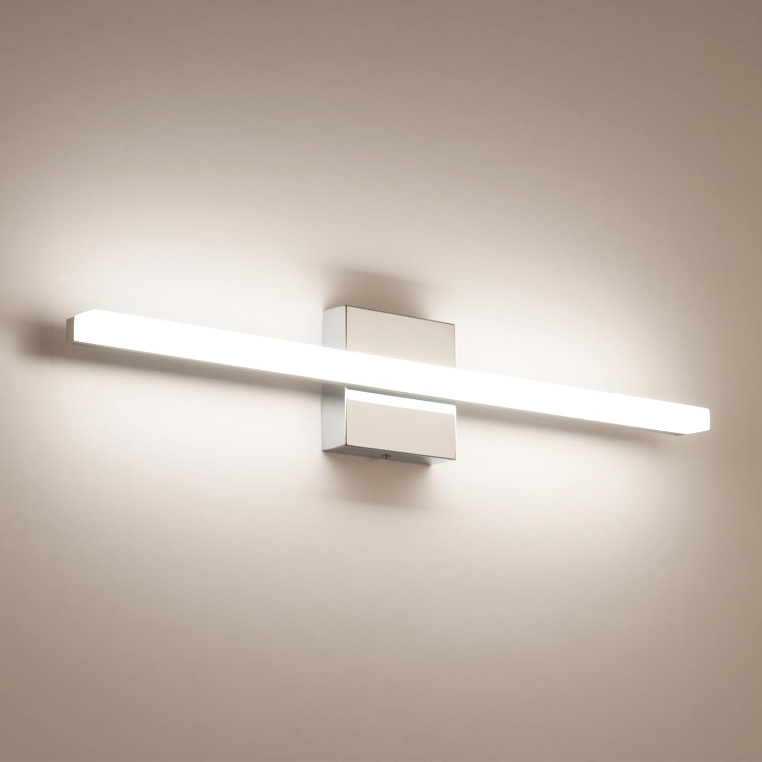 LED Bathroom Vanity Light Bar 24Inch 14W IP44 Chrome Shining over Mirror Lighting Fixture Indoor Wall Sconces Modern Bright White 4000K