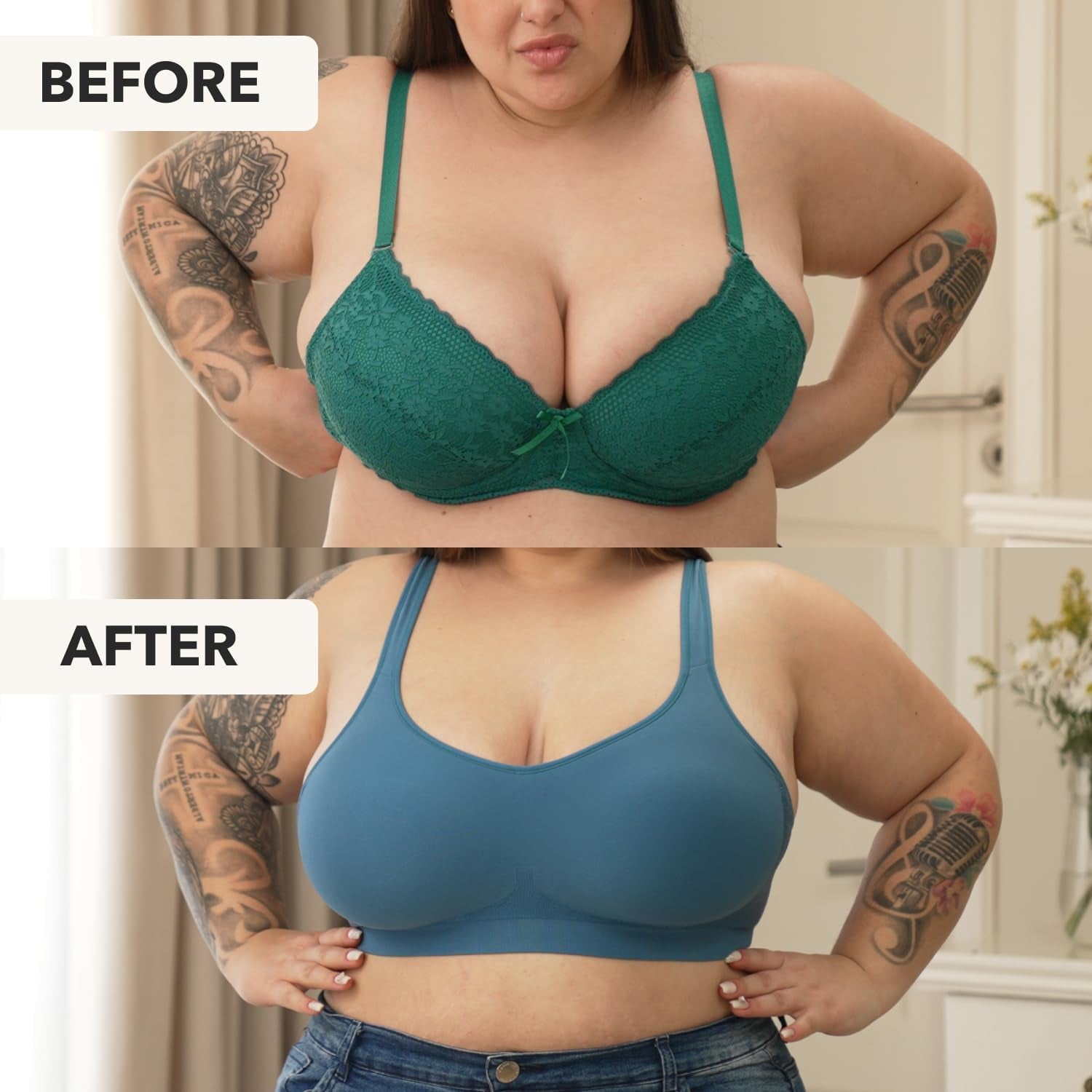 Bras for Women - Comfortable Wireless Support Bra, Seamless Full Coverage No Underwire Bra for Everyday Comfort