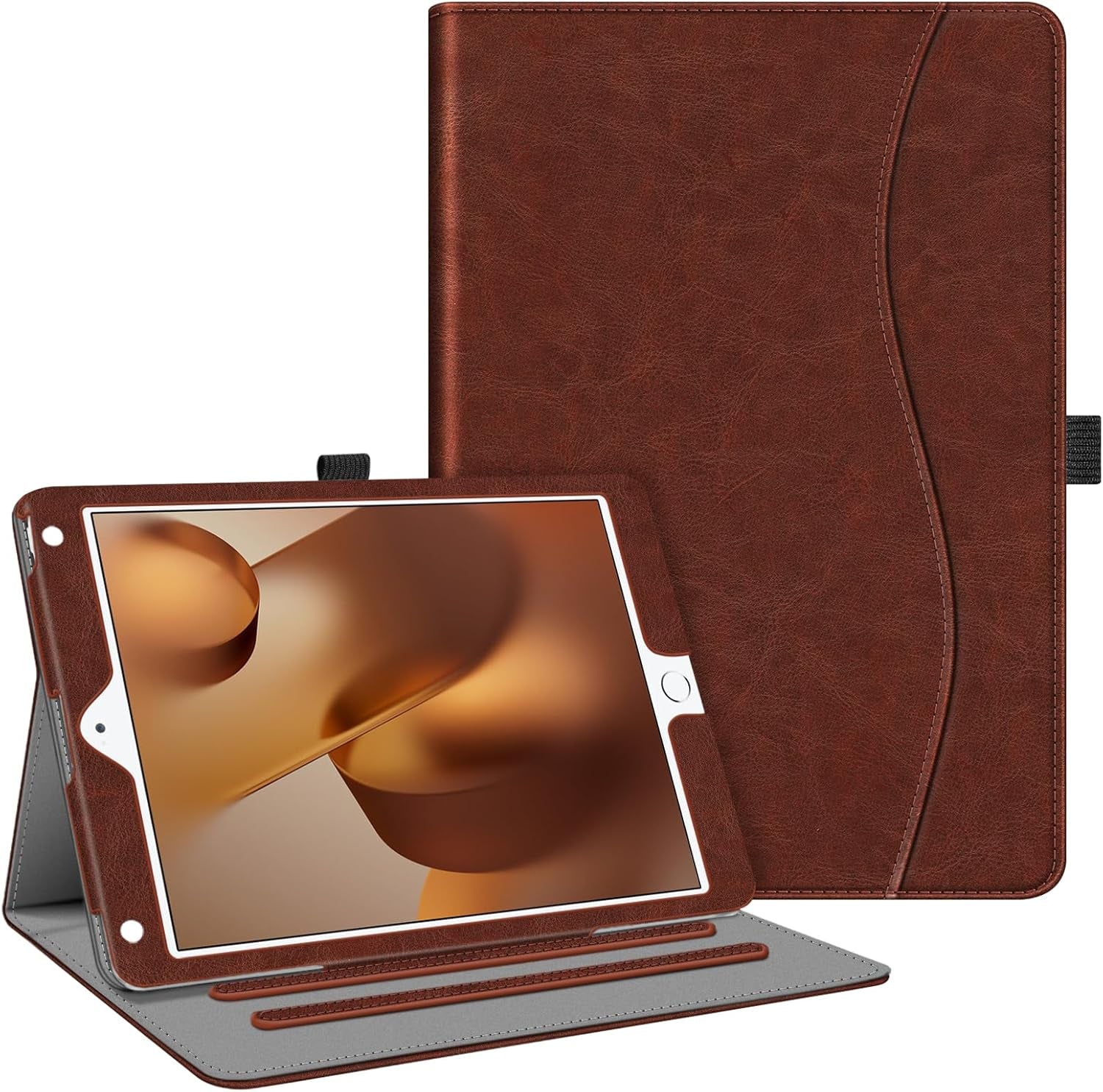 Case for Ipad 6Th / 5Th Generation (2018 2017 Model, 9.7 Inch), Ipad Air 2 / Air 1 (9.7 Inch) - [Corner Protection] Multi-Angle Viewing Stand Cover with Pocket, Vintage Brown
